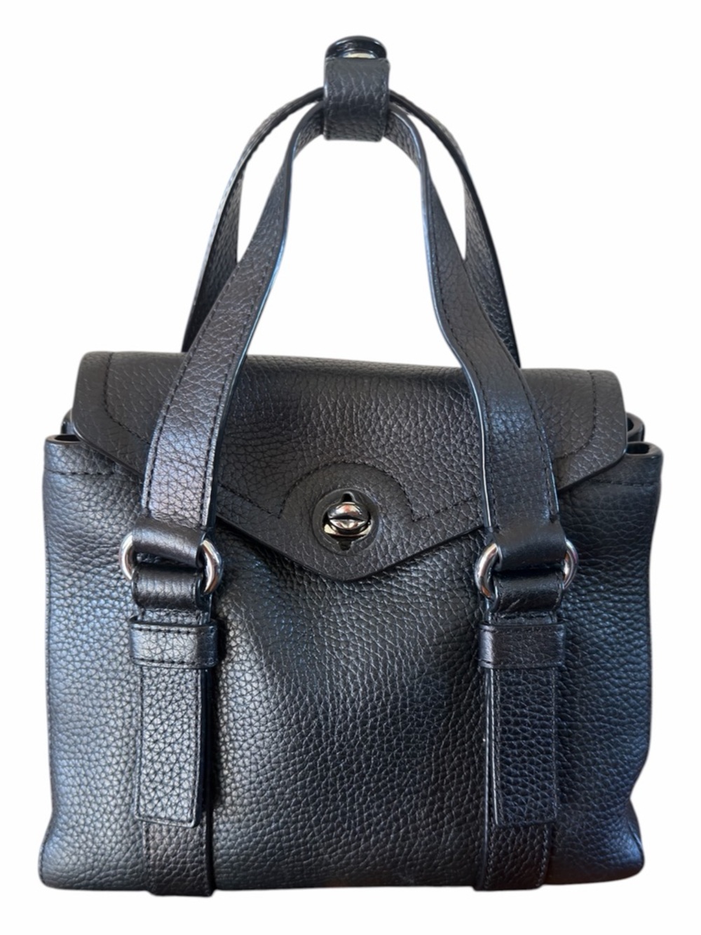 MARC JACOBS 'Mini Working Girl - Dolly' Leather Satchel Black Silver Hardware